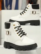 Boots for Women (White & Black, 3)