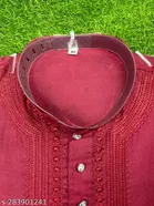 Cotton Blend Embroidered Kurta with Pyjama for Men 