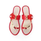 Zakozee Flats for Women (Red & Gold, 4)