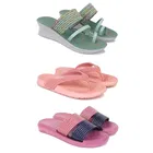 Combo of Heels with Slippers & Sliders for Women (Multicolor, 7) (Pack of 3)