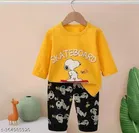 Hosiery Cotton Full Sleeves T-Shirt with Pant Clothing Set for Kids 