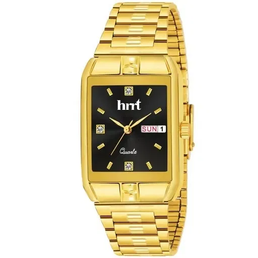 Stainless Steel Strap Analog Watch for Men (Gold & Black)