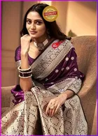 Kanjeevaram Zari Woven Saree for Women 