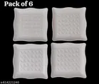 Plastic Plates for Kitchen, White, Pack of 6