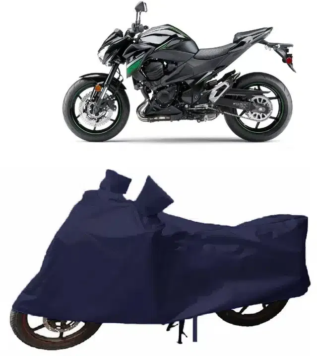 Waterproof & UV Protection Polyester Full Body Cover for Kawasaki Z800 Bike (Blue)