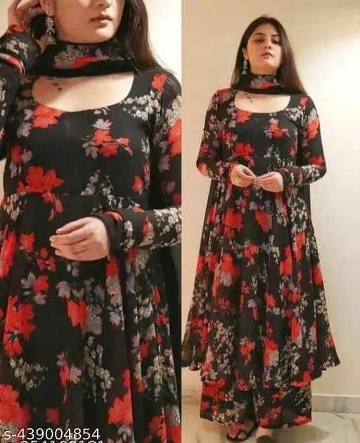 Aagyeyi Petite Kurta Sets for Women (Black, 4XL)