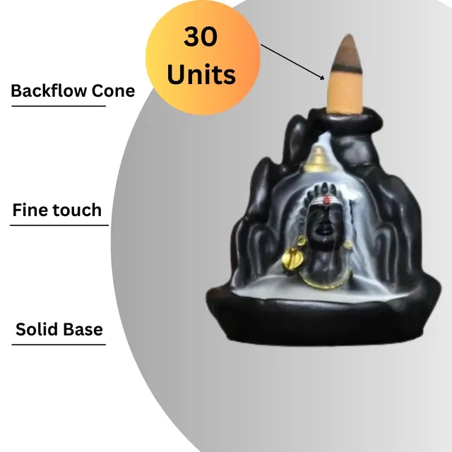 Adiyogi Idol with 30 Pcs Smoke Cones (Multicolor, Set of 1)