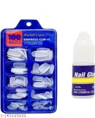 Artificial Nails 100 Pcs with Glue (Set of 2)
