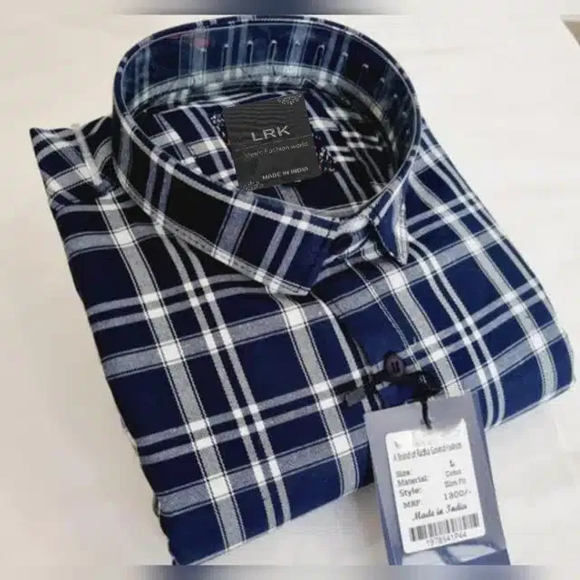 Full Sleeves Shirt for Men (Blue, XL)
