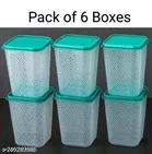 Plastic Storage Containers, White, Pack of 6 