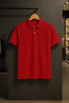 Cotton Blend Polo Neck T-Shirt for Men 