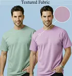 Polyester Round Neck T-shirt for Men, Multicolour, Pack of 2 