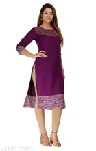 Rayon Solid Kurti for Women 