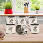 LEROYAL 6 Pcs Stainless Steel Tea Cups 