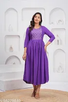 Rayon Kurti for Women, Purple 