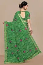 कानूड़ा फैंसी विमेंस जॉर्जेट फ्लावर प्रिंटेड साड़ी 