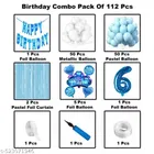 Prince Theme 6th Happy Birthday Decoration Items For Girls, Multicolor, Pack of 112