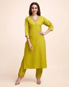 Cotton Solid Women's Kurta with Pant Set 