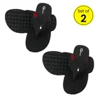 Extra Comfort Slippers for Men (Black, 9) (Pack of 2)