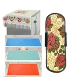 Knit Printed Fridge 3 Pcs Mat with Top & Handle Cover 