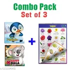 Children Spiral Educational Wall Chart with A wise penguin, happy Koala animals shaped board book For Kids 