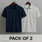 Cotton Blend Solid T-shirt for men, Black & White  