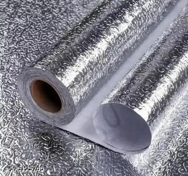 PVC Wallpaper for Home (Silver, 60x200 cm)
