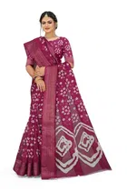 शारदा क्रिएशन कॉटन प्रिंटेड साड़ी विद ब्लाउज 