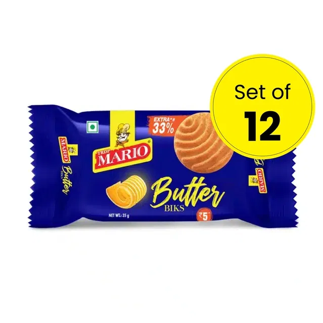 मारियो बटर बिक्स बिस्किट्स 12X35 g (सेट ऑफ 12)