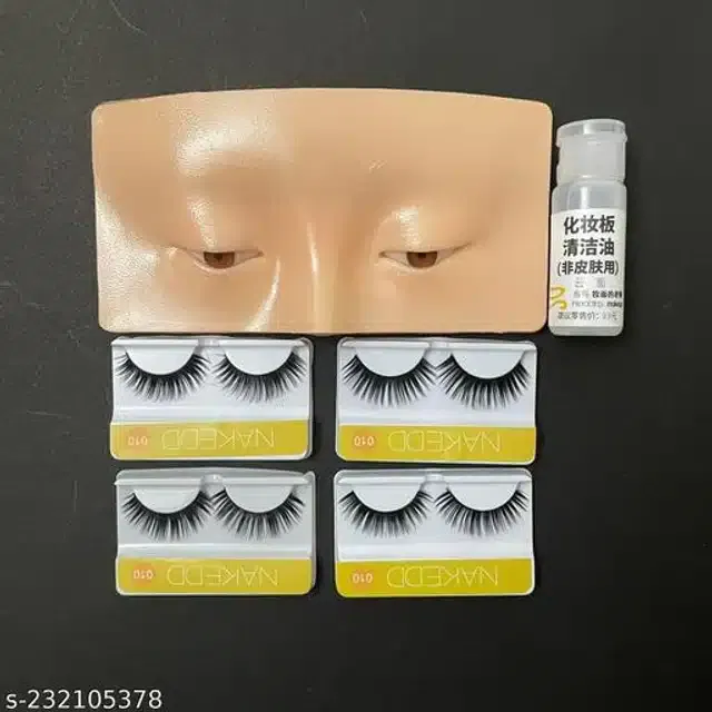 Eye Makeup Dummy with 4 Pcs Fake Eye Lashes (Set of 2)