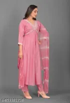Linen Embroidered Kurta Set for Women 