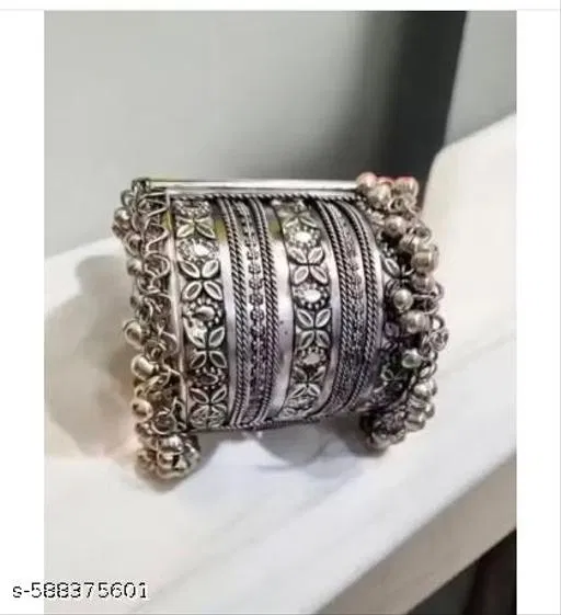 Oxidised Haathphool Bracelet with Coin Pendant | Traditional Hand Harness for Women