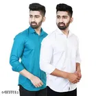 Cotton Blend Solid Shirt for Men, Multicolor, Pack of 2 
