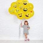Printed Emoji Latex Smiley Balloon (Yellow, 25 Pcs)