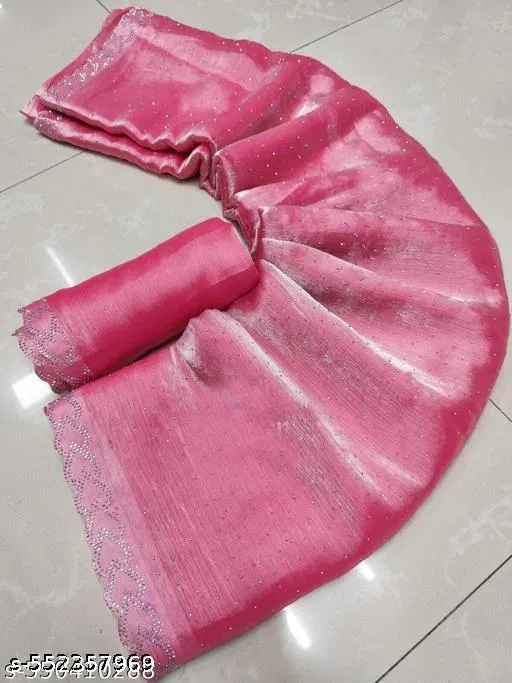 Jimmy Choo Embellished Saree For Women, Pink