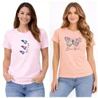 Cotton Blend T-shirt for Women, Peach & Pink, Pack of 2 