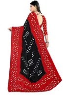 Georgette Printed Saree for Women, Black 