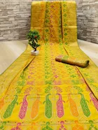 कनूड़ा प्रिंट्स विमेंस पटोला बनारसी जैक्वर्ड वोवन वर्क साड़ी 