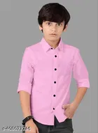 Solid Cotton Blend Spread Collar Polo Shirt for Boys 