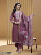 Georgette Embroidered Kurta Set for Women 