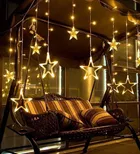 Stars LED Curtain Star Shape Lights with 8 Flashing Modes 