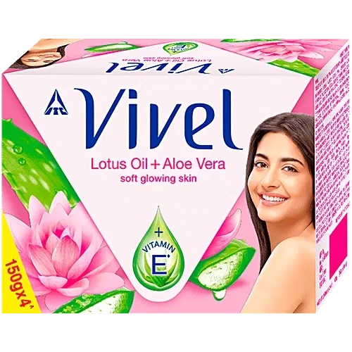 विवेल लोटस ऑइल + एलोवेरा बाथिंग सोप 4X150 g (4 के साथ 1 मुफ्त)