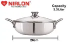 NIRLON Tri-Ply Stainless Steel Kadai with Lid 