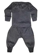 Woolen Solid Top & Bottom Set for Kids (Black, 0-6 Months)