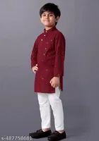 Checked Rayon Kurta Set for Girls 