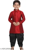 Cotton Blend Solid Dhoti for Boys (2-3 Years, Black)