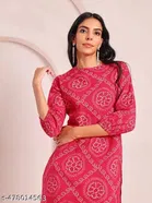 Rayon Solid Kurti for Women, Pink 