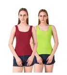 Cotton Blend Camisole for Women (Multicolor, S) (Pack of 2)