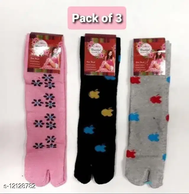 Wool Socks for Women (Multicolor, Set of 3)