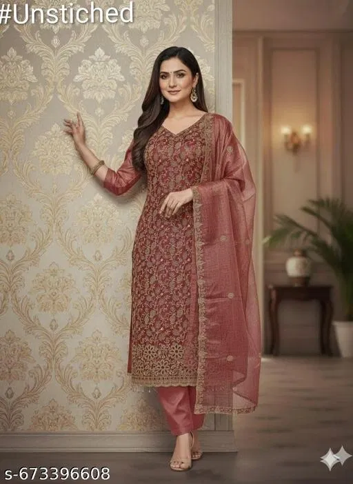 Embroidered Punjabi/All Over Suits for Women (, 5.85 meter (S)) (Multicolor, 6.85 meter (3XL)